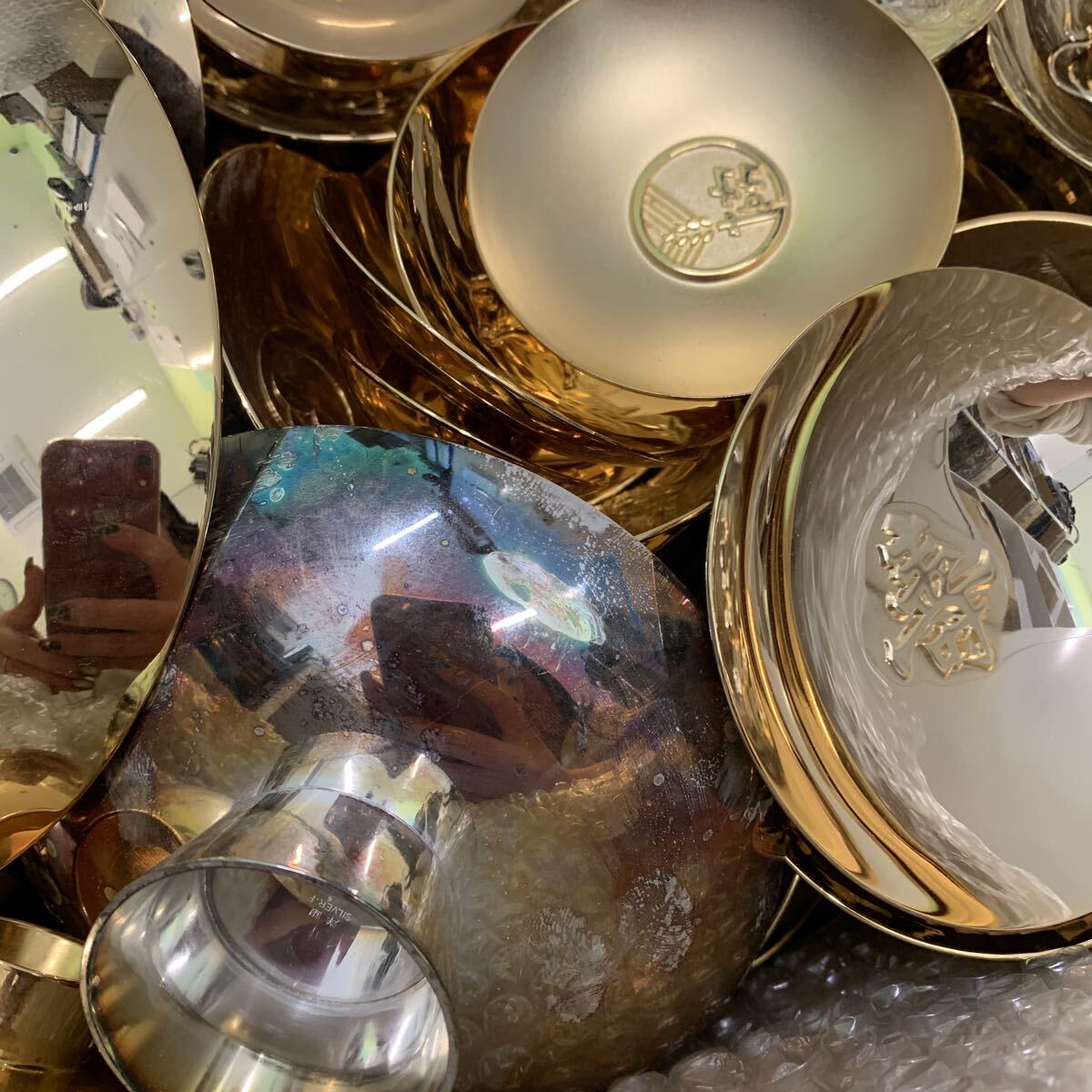 ■約7.5kg ■金杯 ■金メッキまとめ ■酒器 ■24KGP ■銀杯 ■メッキ ■メッキ製品おまとめ_画像3