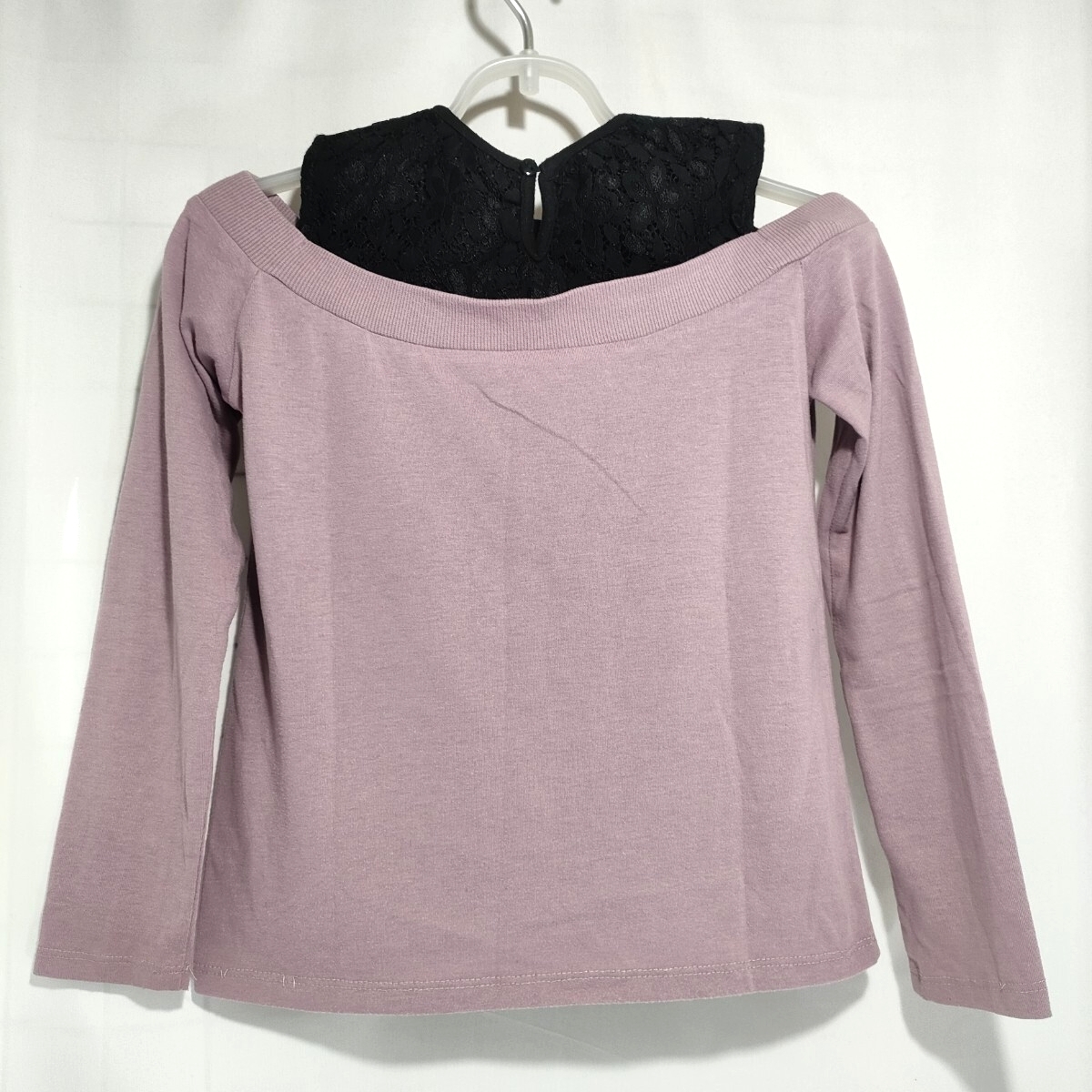 【★送料無料★女の子用 USED 黒＆パープル 重ね着風カットソー(140サイズ)★RETRO GIRL(レトロガール)★】_画像2