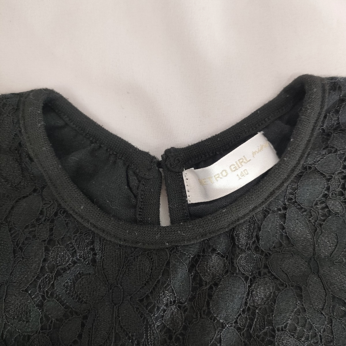 【★送料無料★女の子用 USED 黒＆パープル 重ね着風カットソー(140サイズ)★RETRO GIRL(レトロガール)★】_画像7