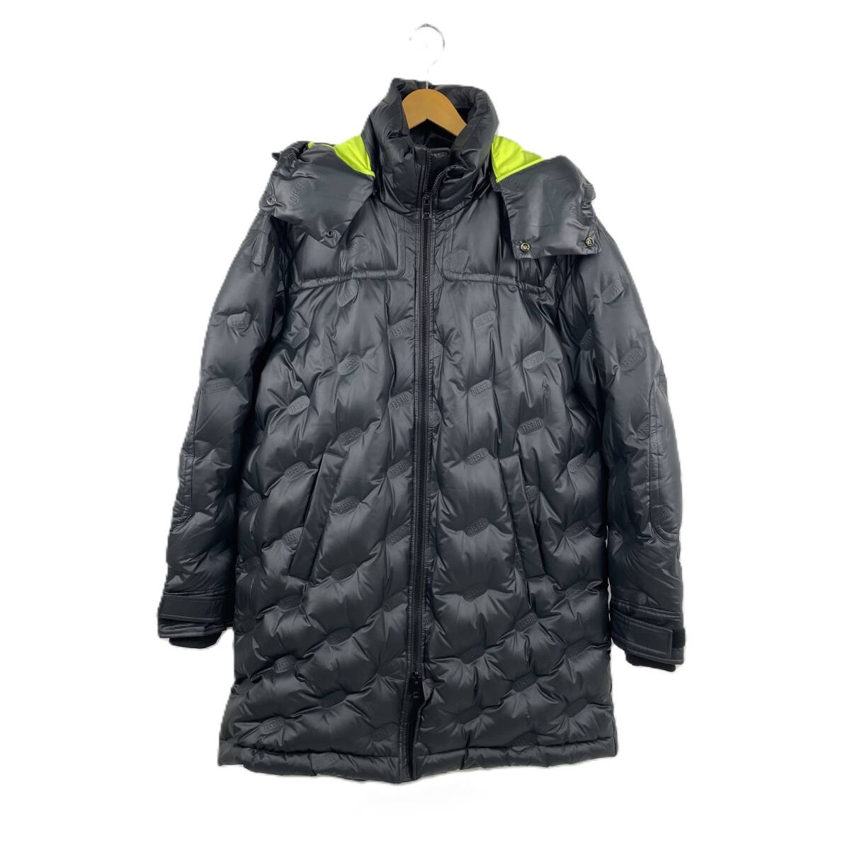 DIESEL ディーゼル A01548 W RUSSELL LONG THERMO フーデッドダウンコート サイズ ブラック_画像1