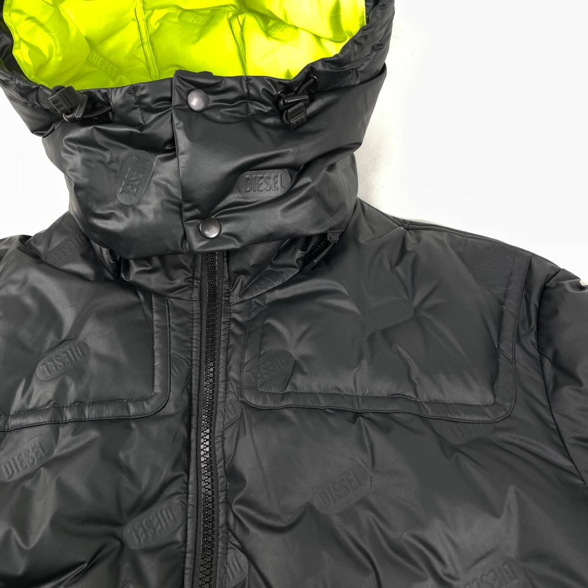 DIESEL ディーゼル A01548 W RUSSELL LONG THERMO フーデッドダウンコート サイズ ブラック_画像5