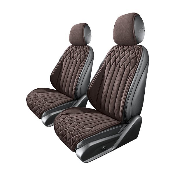 送料無料 マツダ ボンゴ フレンディー SG系 汎用 スエード エプロンタイプ シートカバー ブラウン 運転席 助手席 前席のみ 被せるタイプ_画像1