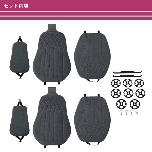 送料無料 マツダ MPV LY3P 汎用 スエード エプロンタイプ シートカバー ブラック 運転席 助手席 前席のみ 被せるタイプ_画像4