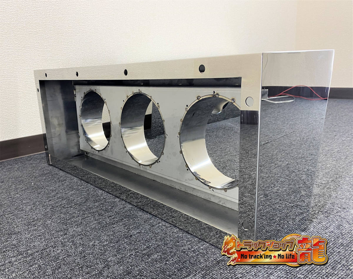 中型/大型用 テールボックス 鏡面　丸型 筒出し 奥付け 3連テール ステンレス製 2個セット デコトラ レトロ S0525S_画像6