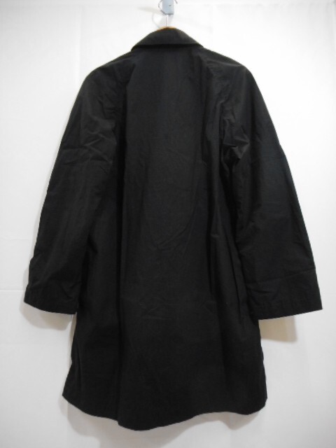 70 送60サ 1119YD06 nest robe CONFECT ステンカラーコート 綿100% 日本製 ブラック サイズ3 中古品_画像2