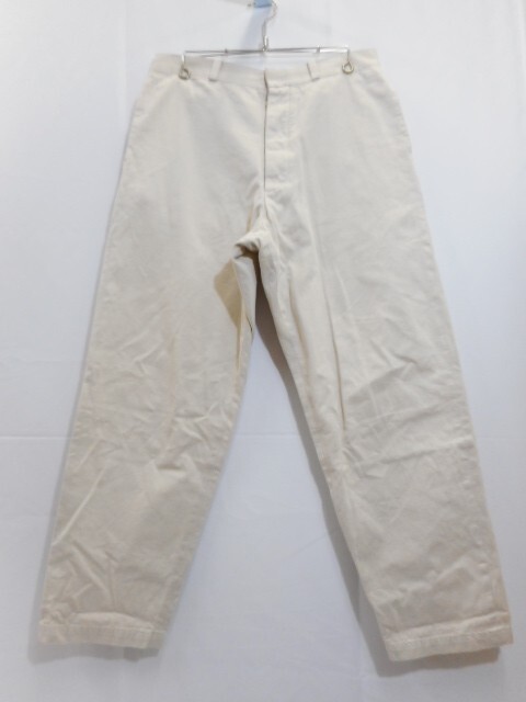 71 送80サ 1204YD12 YAECA ヤエカ メンズ ワイドテーパード チノパンツ 19654 日本製 ベージュ サイズ32 中古品_画像1