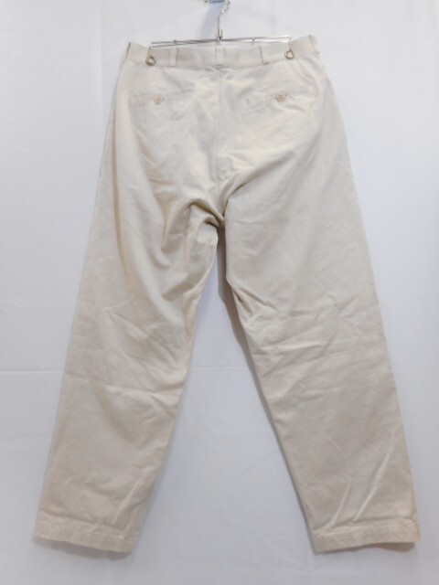 71 送80サ 1204YD12 YAECA ヤエカ メンズ ワイドテーパード チノパンツ 19654 日本製 ベージュ サイズ32 中古品_画像2