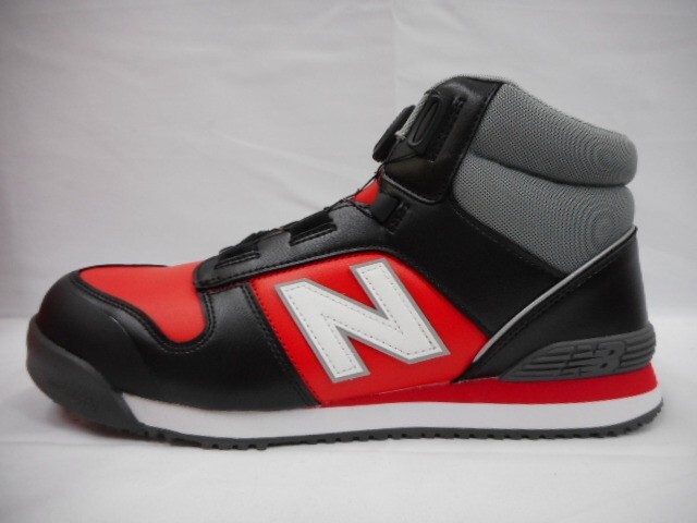 77 送80サ 1201YD02 newbalance ニューバランス A種 人工皮革製 プロスニーカー 作業靴 安全靴 HB-231 BLACK RED WHITE サイズ28cm 未使用_画像4