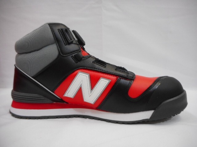 77 送80サ 1201YD02 newbalance ニューバランス A種 人工皮革製 プロスニーカー 作業靴 安全靴 HB-231 BLACK RED WHITE サイズ28cm 未使用_画像5