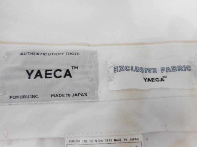 71 送80サ 1204YD12 YAECA ヤエカ メンズ ワイドテーパード チノパンツ 19654 日本製 ベージュ サイズ32 中古品_画像5
