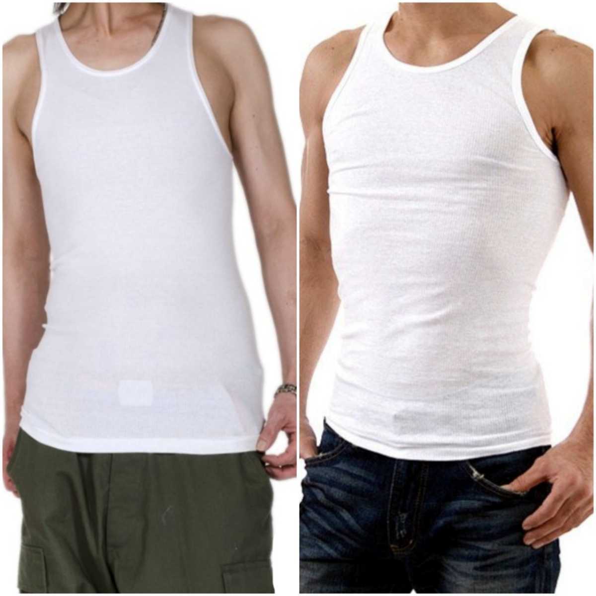 新品未使用 プロクラブ 5.7oz リブ編み タンクトップ ホワイト Mサイズ PRO CLUB 112_画像3