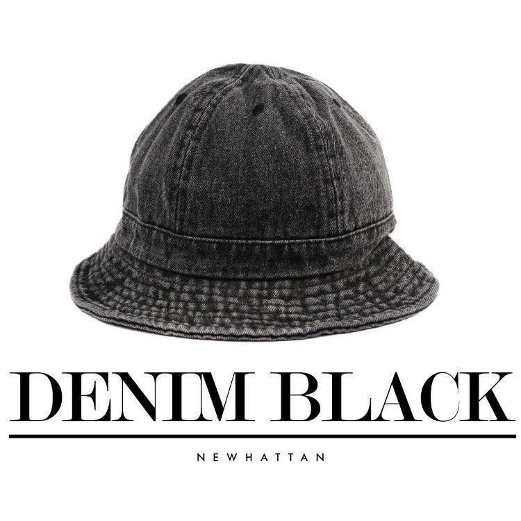 新品未使用 ニューハッタン デニム コットン メトロハット ブラック L/XLサイズ_画像2