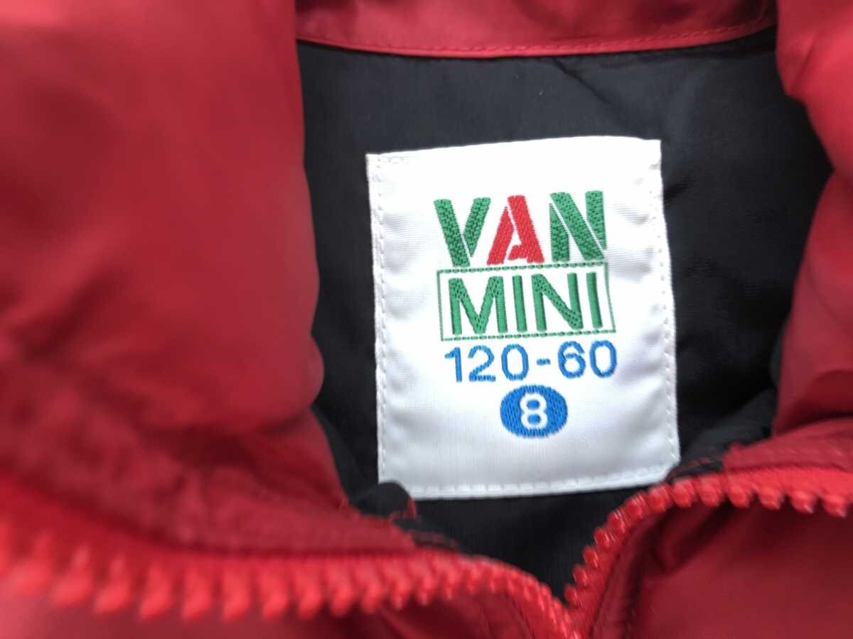 ヴァン ミニ VAN MINI レトロ アメカジ スポーツ アウトドア ストリート ハイネック ジップアップ ダウンベスト キッズ 120-60 赤_画像2