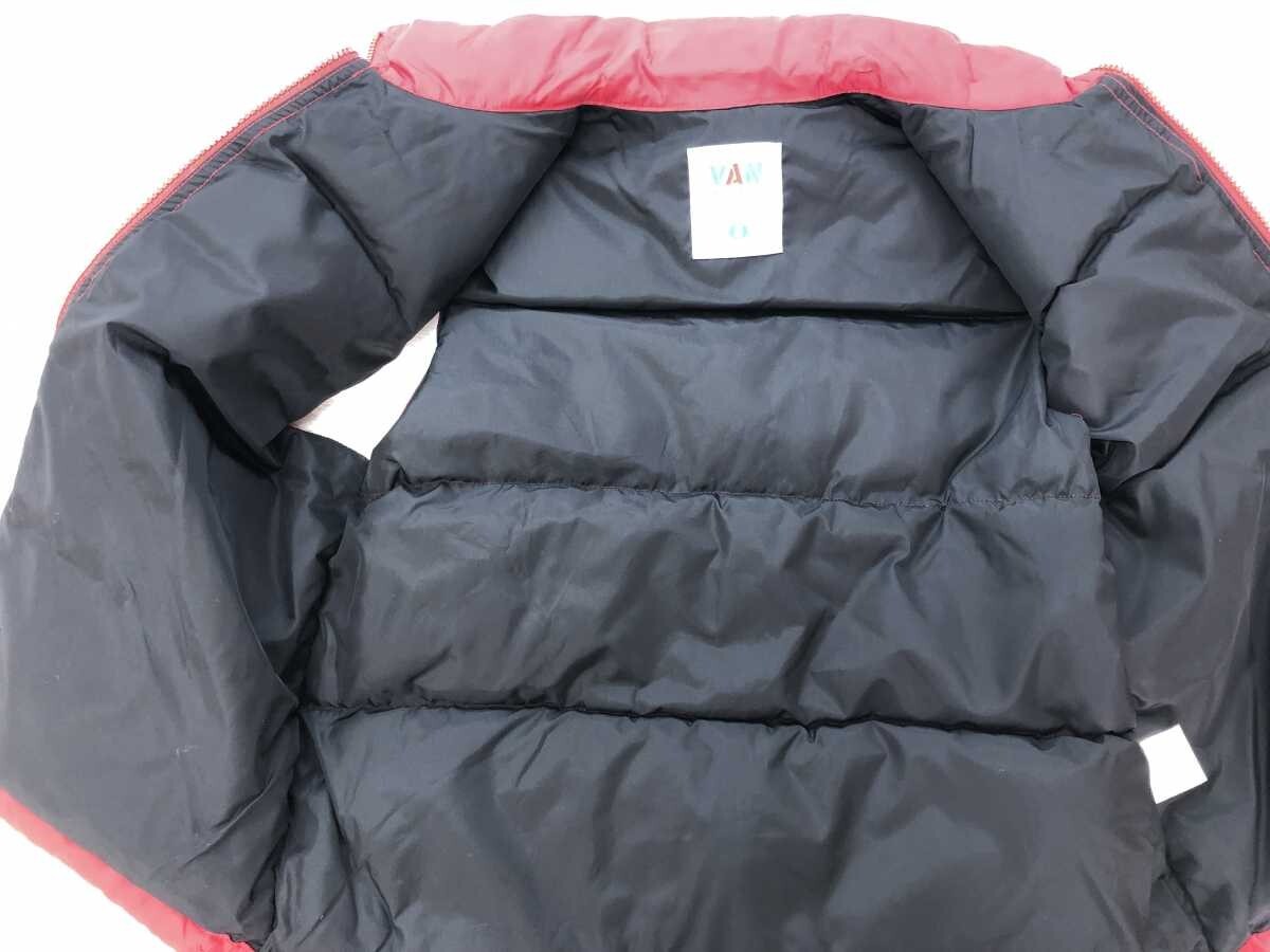 ヴァン ミニ VAN MINI レトロ アメカジ スポーツ アウトドア ストリート ハイネック ジップアップ ダウンベスト キッズ 120-60 赤_画像5