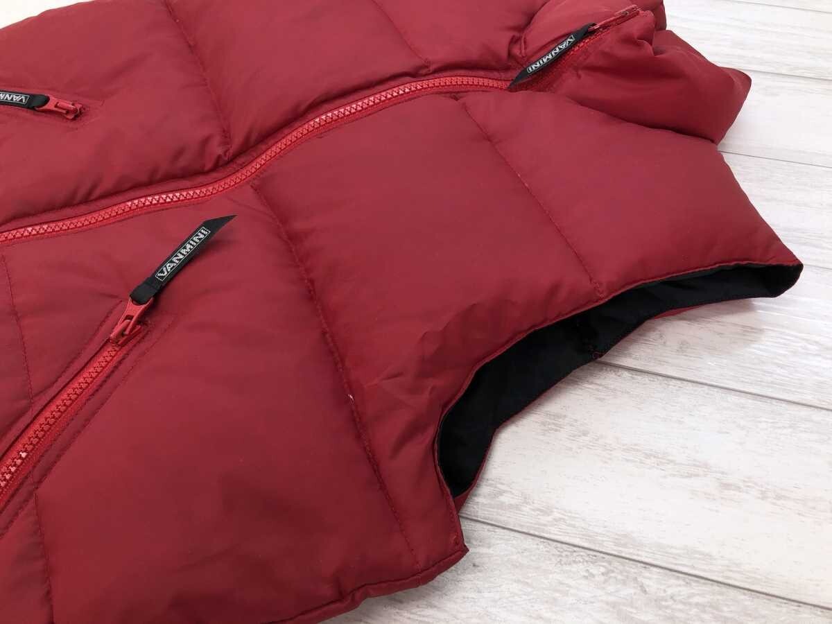 ヴァン ミニ VAN MINI レトロ アメカジ スポーツ アウトドア ストリート ハイネック ジップアップ ダウンベスト キッズ 120-60 赤_画像6