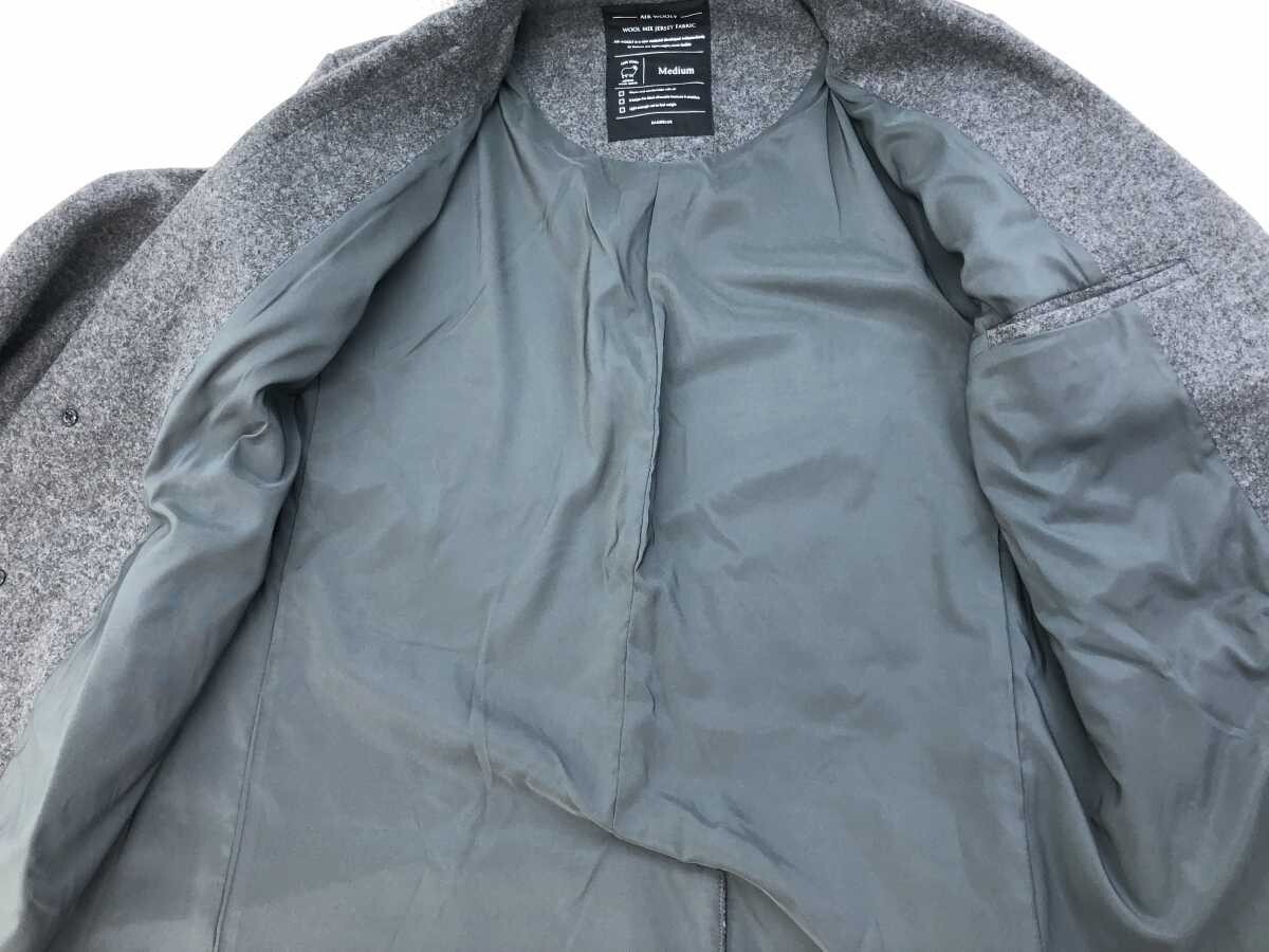 RAGEBLUE レイジブルー ドメスティック きれいめ トラッド 00s 古着 ウール混 メルトン チェスターコート アウター メンズ M グレー_画像4