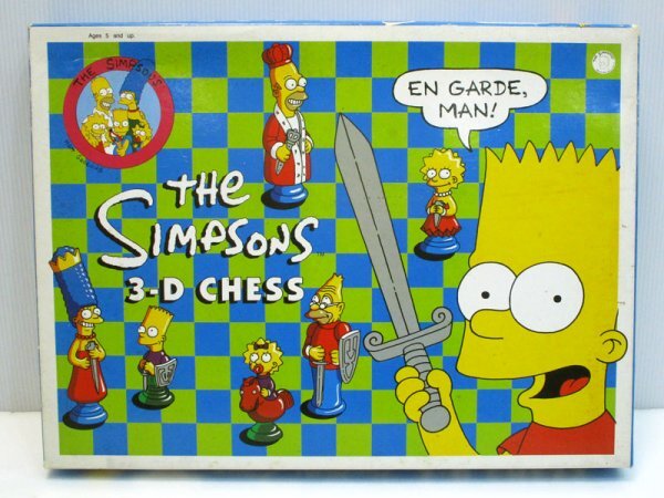 NG130 Simpson z3-D шахматы комплект деталь закончившийся товар с прилагаемой инструкцией / THE SIMPSONS 3-D CHESS American Comics шахматы настольная игра подлинная вещь 