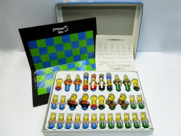 NG130 Simpson z3-D шахматы комплект деталь закончившийся товар с прилагаемой инструкцией / THE SIMPSONS 3-D CHESS American Comics шахматы настольная игра подлинная вещь 