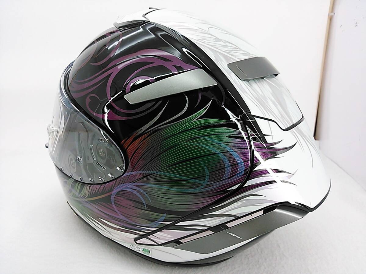 【送料無料】良品 2021年製 SHOEI ショウエイ X-Fourteen X-14 KUJAKU クジャク Sサイズ 未使用の標準シールド付き フルフェイスヘルメット_画像2