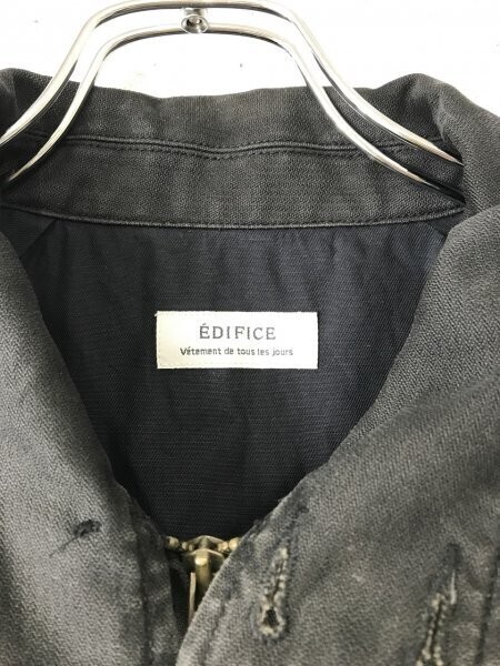 EDIFICE エディフィス メンズ ラグラン コットン ジップジャケット L 墨黒_画像2