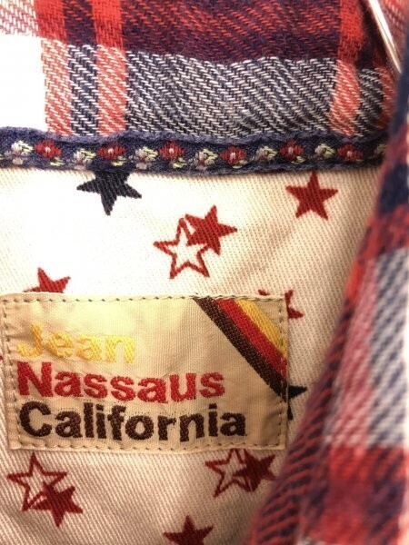 jean nassaus california ジーン ナッソーズ カリフォルニア レディース パッチワーク風 ダブルポケット チェック長袖シャツ 2 ミックス_画像2