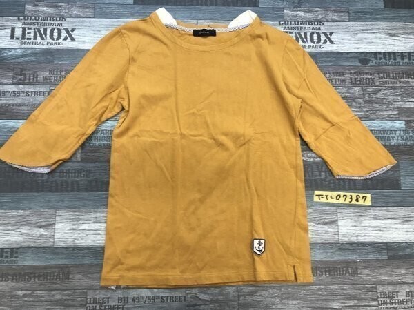 RAGEBLUE レイジブルー メンズ 七分袖カットソー M マスタード_画像1