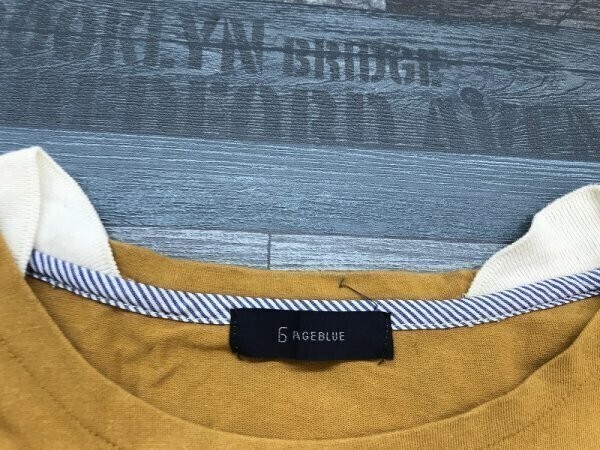 RAGEBLUE レイジブルー メンズ 七分袖カットソー M マスタード_画像2
