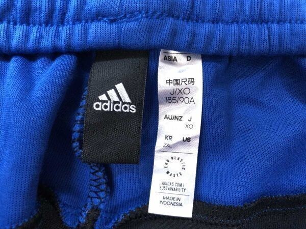 アディダス adidas レトロ スポーツ トレーニング プラクティス バイカラー イージー スウェット ジョガー パンツ ボトムス XO 青 黒_画像2