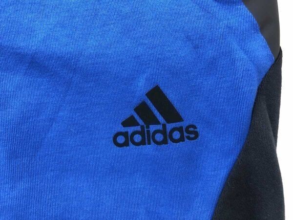 アディダス adidas レトロ スポーツ トレーニング プラクティス バイカラー イージー スウェット ジョガー パンツ ボトムス XO 青 黒_画像4