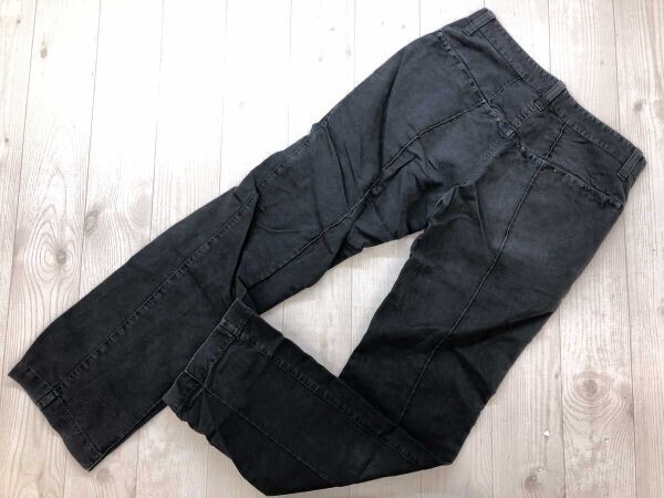 トゥモローランド TOMORROWLAND エディション Edition フロントステッチ ウォッシュ加工 チノパンツ ボトムス メンズ 綿100% S 黒_画像6