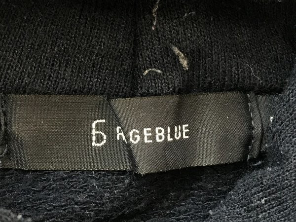 RAGEBLUE レイジブルー メンズ RIVIERAプリント フーディー パーカー M 紺_画像2