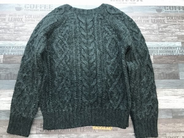 URBAN RESEARCH アーバンリサーチ レディース ショート丈 ケーブルニットセーター FREE ダークグリーン_画像3