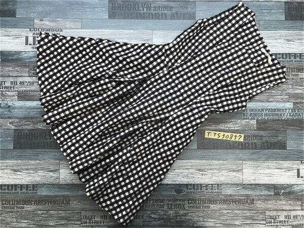 DAZZLIN ダズリン レディース バックジップ チェック柄 ノースリーブワンピース 裏地 S 黒オフホワイト_画像1