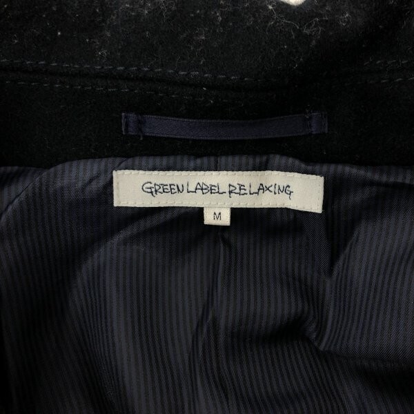 green label relaxing グリーンレーベル ユナイテッドアローズ レディース ウール混 Pコート 紺_画像3