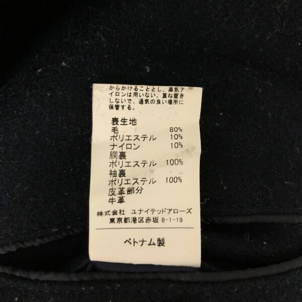 green label relaxing グリーンレーベル ユナイテッドアローズ レディース ウール混 Pコート 紺_画像4