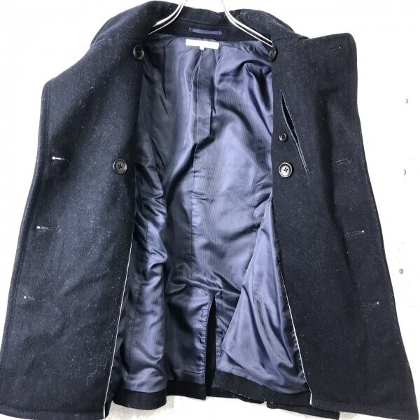 green label relaxing グリーンレーベル ユナイテッドアローズ レディース ウール混 Pコート 紺_画像5