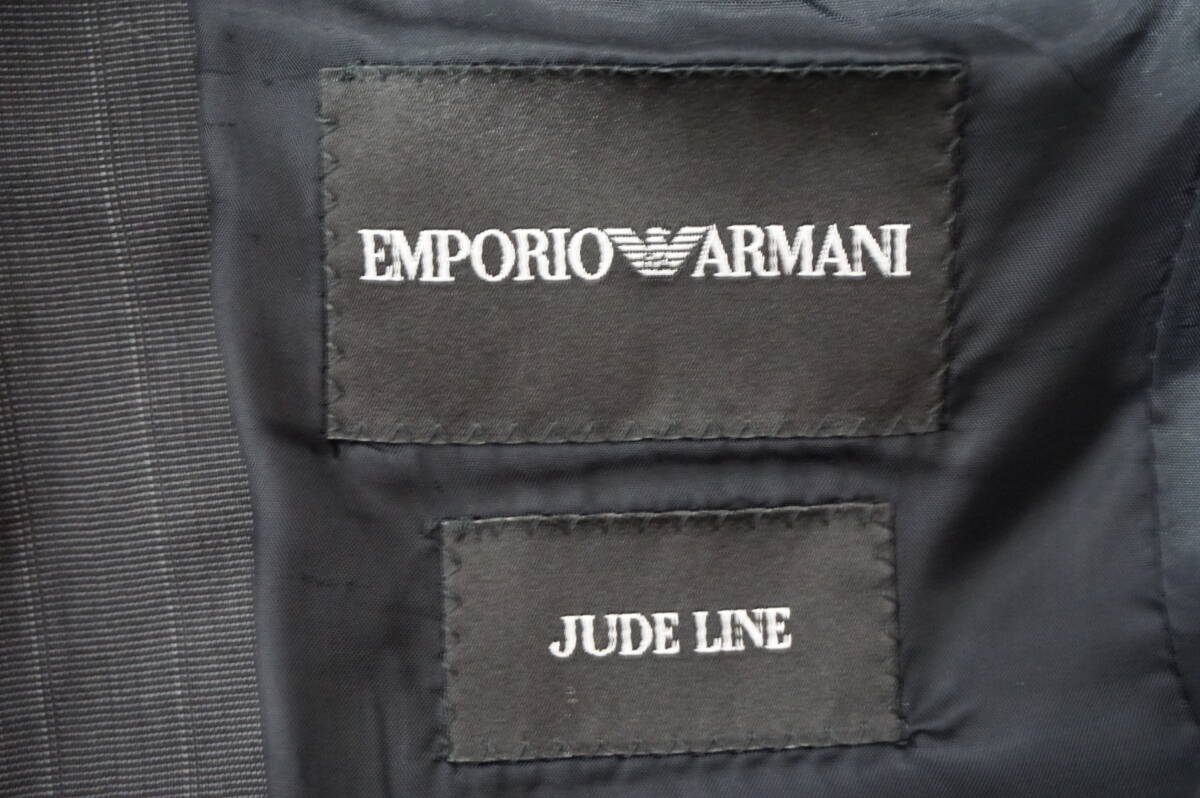 【美品】 EMPORIO ARMANI エンポリオアルマーニ テーラードジャケット 【サイズ46】 ウール シルク グレー ストライプ_画像3