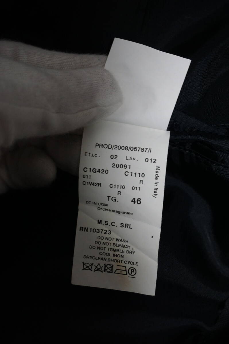 【美品】 EMPORIO ARMANI エンポリオアルマーニ テーラードジャケット 【サイズ46】 ウール シルク グレー ストライプ_画像6