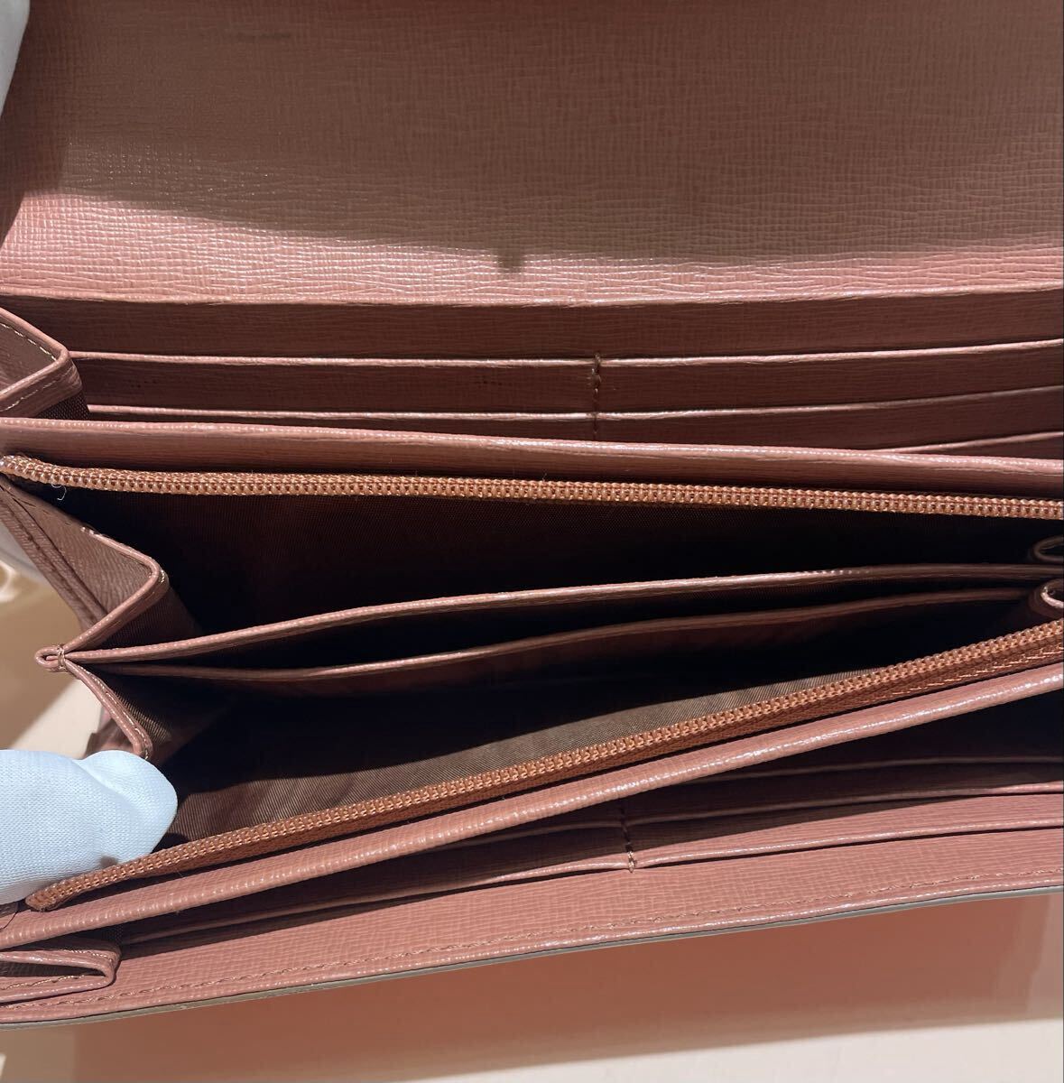 11996 FURLA 長財布 フルラ 財布 ピンク 箱保存袋付_画像4