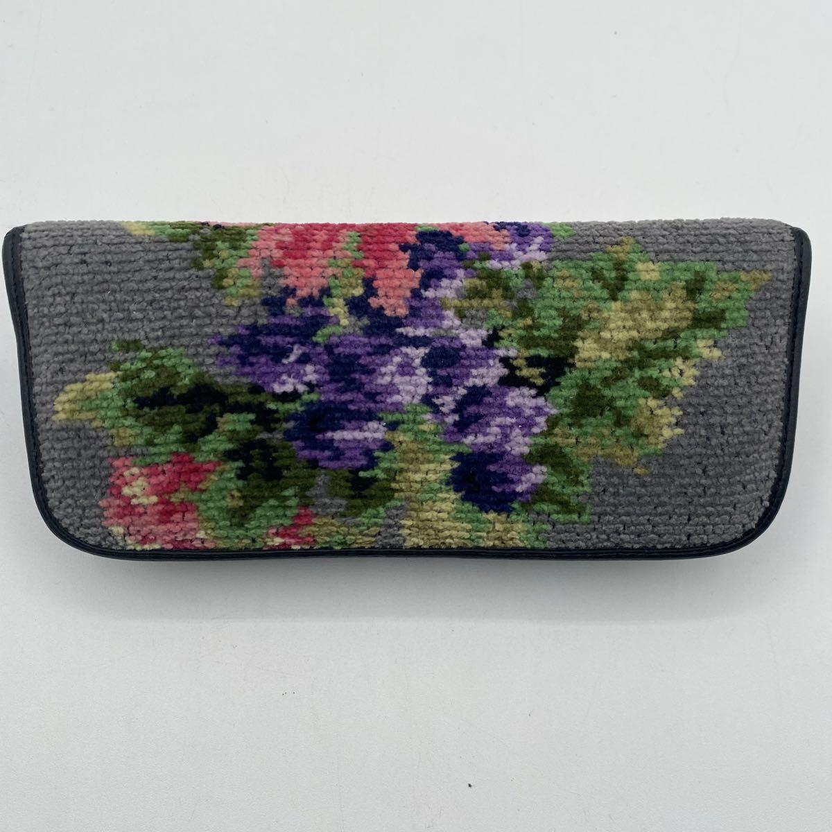 1円スタート FEILER フェイラー メガネケース 花柄 眼鏡ケース 眼鏡入れ グレー 1112b_画像2