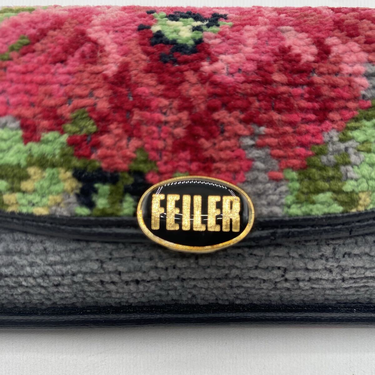 1円スタート FEILER フェイラー メガネケース 花柄 眼鏡ケース 眼鏡入れ グレー 1112b_画像3