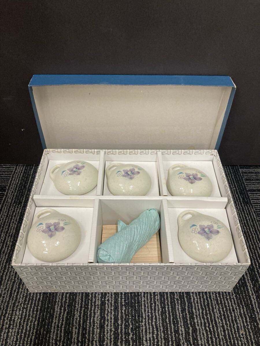 1円スタート 花柄 茶碗蒸し 5客セット コーヒーカップ ティーカップ 未使用品 1115A②_画像1