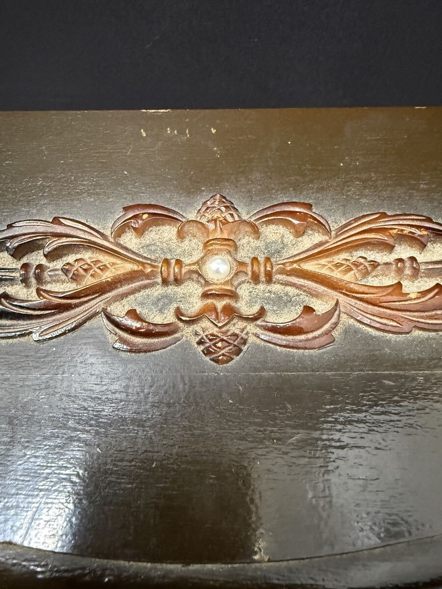 1円〜 プリンスオルゴール ジュエリーボックス オルゴール 白鳥の湖 M-848 小物入れ 宝石箱 アンティーク 木製 レトロ 可動品 1116G②_画像2