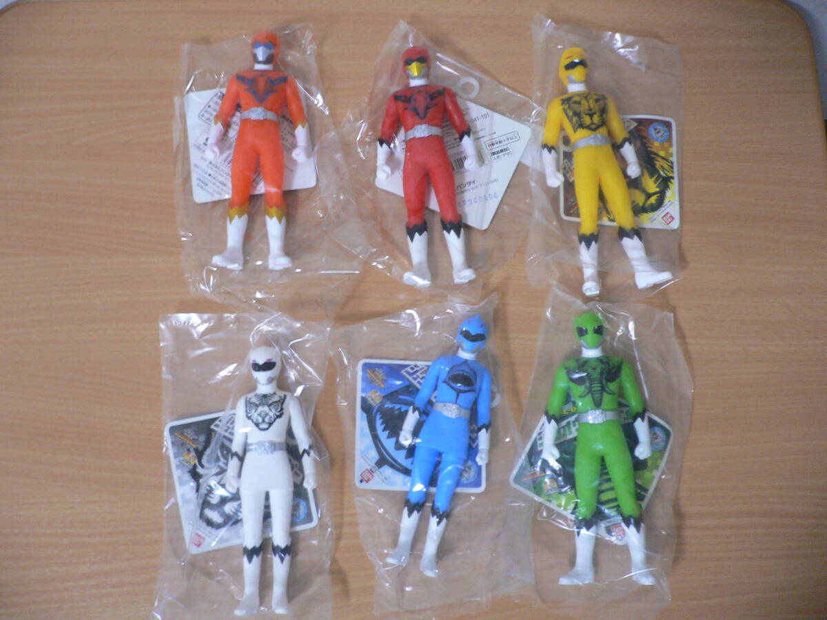新品未使用 動物戦隊 ジュウオウジャー 戦隊ヒーローシリーズ 全６種 ソフビ スーパー戦隊 バンダイ_画像1