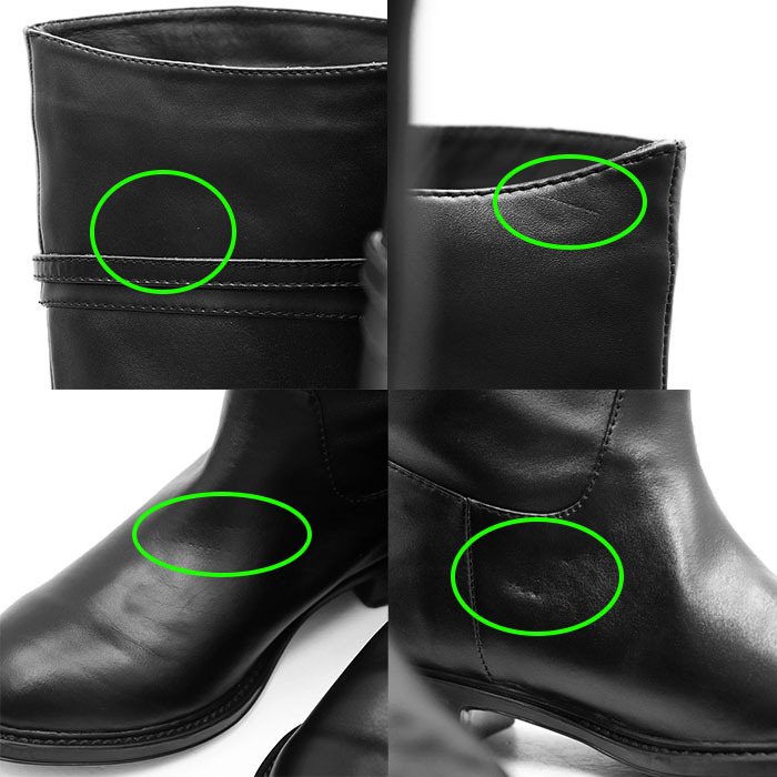 SALE[ прекрасный товар ]Salvatore Ferragamo Salvatore Ferragamo сапоги кожа gun chi-ni Flat каблук женский 8C чёрный сделано в Италии 