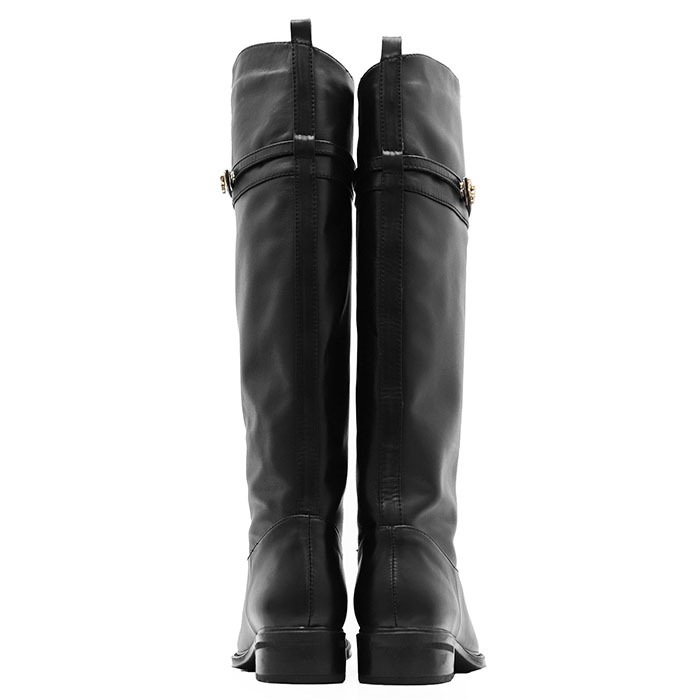 SALE[ прекрасный товар ]Salvatore Ferragamo Salvatore Ferragamo сапоги кожа gun chi-ni Flat каблук женский 8C чёрный сделано в Италии 