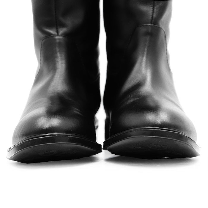 SALE[ прекрасный товар ]Salvatore Ferragamo Salvatore Ferragamo сапоги кожа gun chi-ni Flat каблук женский 8C чёрный сделано в Италии 