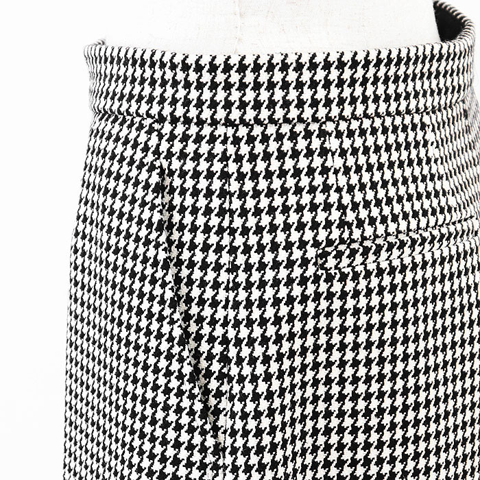 【極美品】Christian Dior クリスチャンディオール ワイドパンツ ハウンドトゥース 千鳥格子柄 レディース 36 アイボリー 黒 イタリア製_画像6