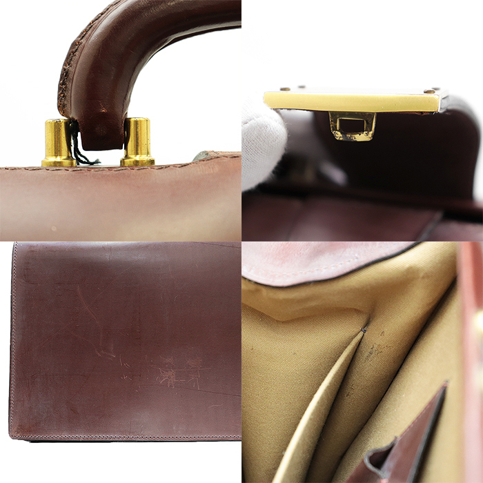 POLO RALPH LAUREN ポロ・ラルフローレン ブリーフケース ブライドルレザー ゴールド金具 鍵 ハンドバッグ 小物 鍵付属 メンズ 茶 英国製_画像9