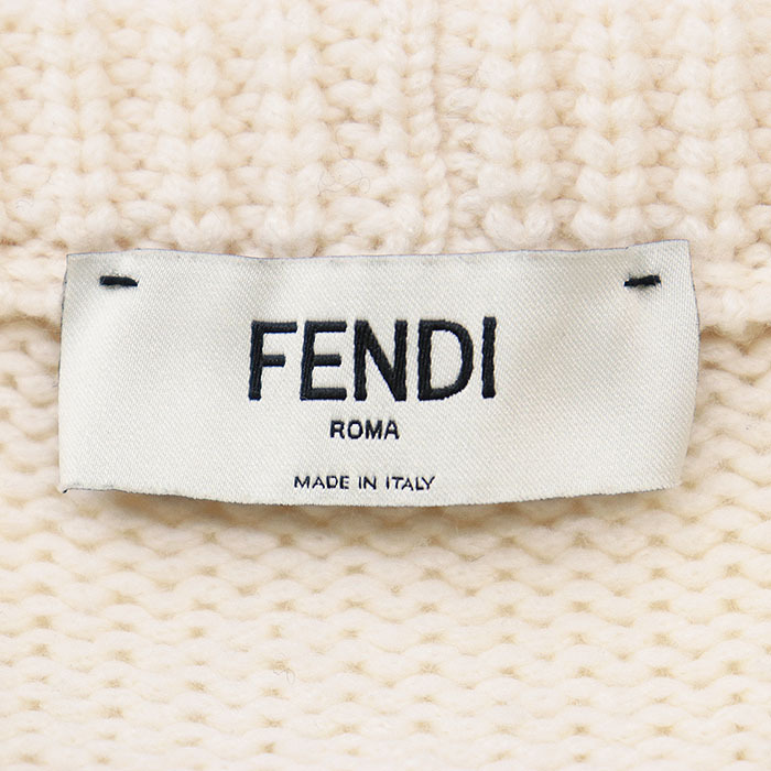 [ прекрасный товар ]FENDI Fendi свитер кашемир 100% Lee крыло bro Ida Lee вышивка норка мех вязаный tops женский 40 слоновая кость 